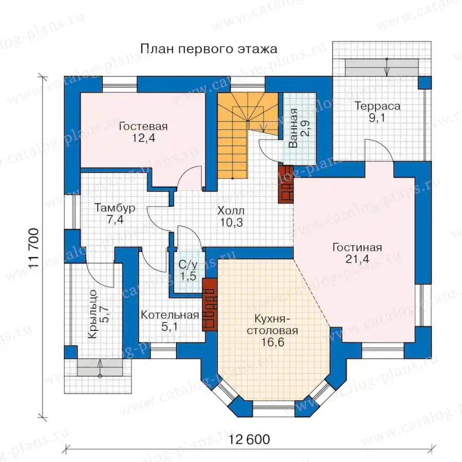 57-41AGL - план первого этажа