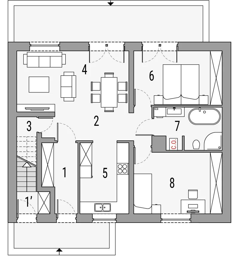 WRD3096 - план первого этажа