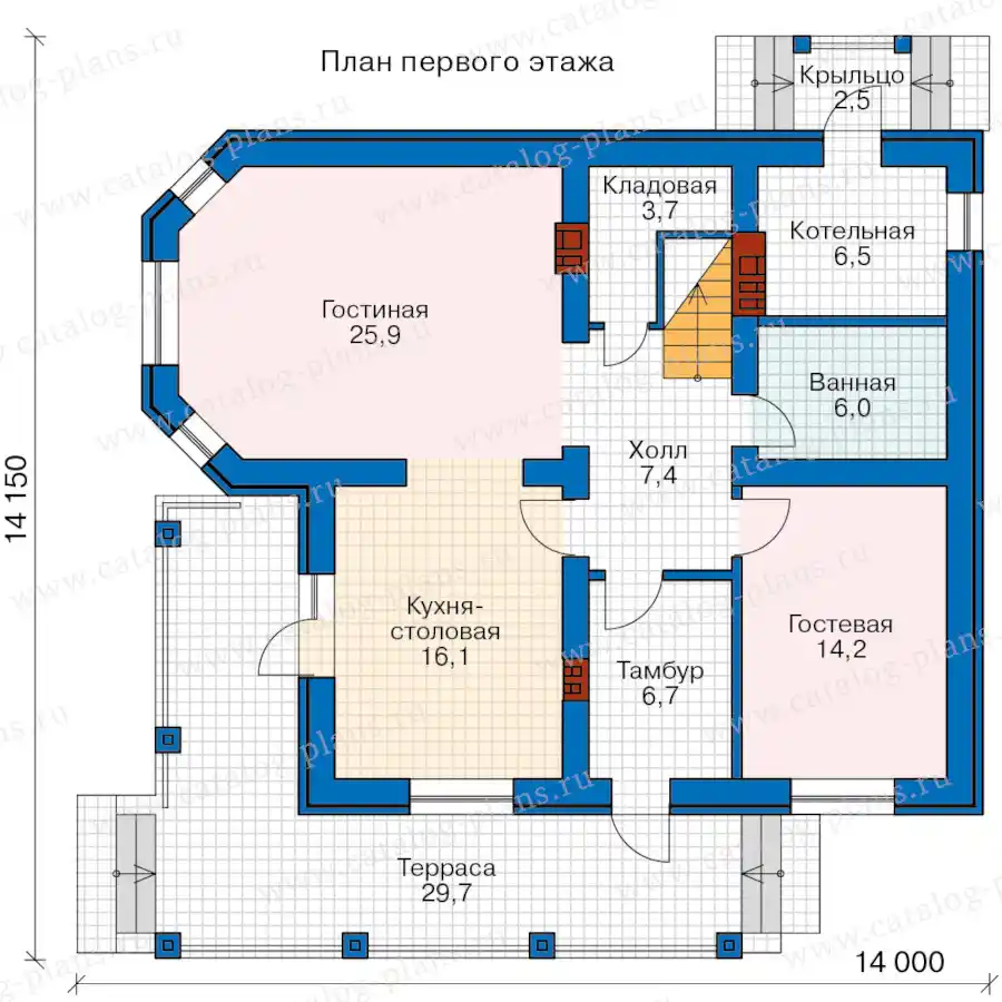 59-92WL - план первого этажа