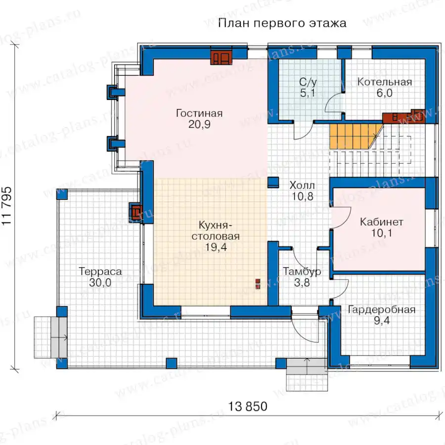 58-92EK1L - план первого этажа