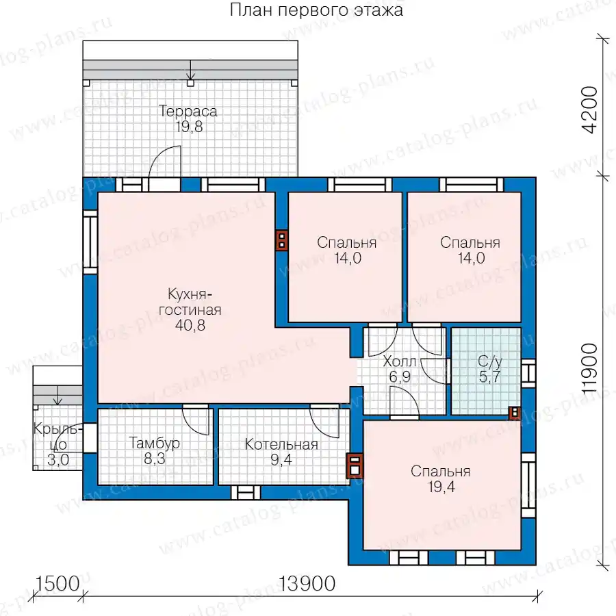 58-70J - план первого этажа