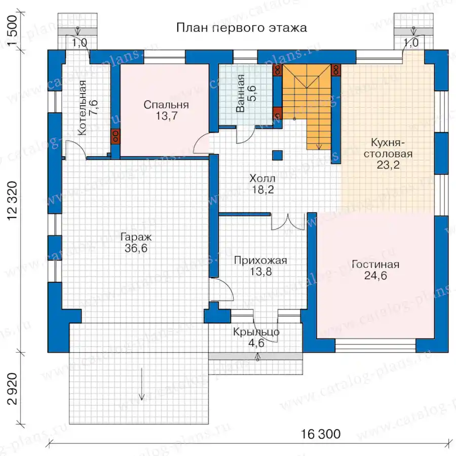 64-07AK - план первого этажа