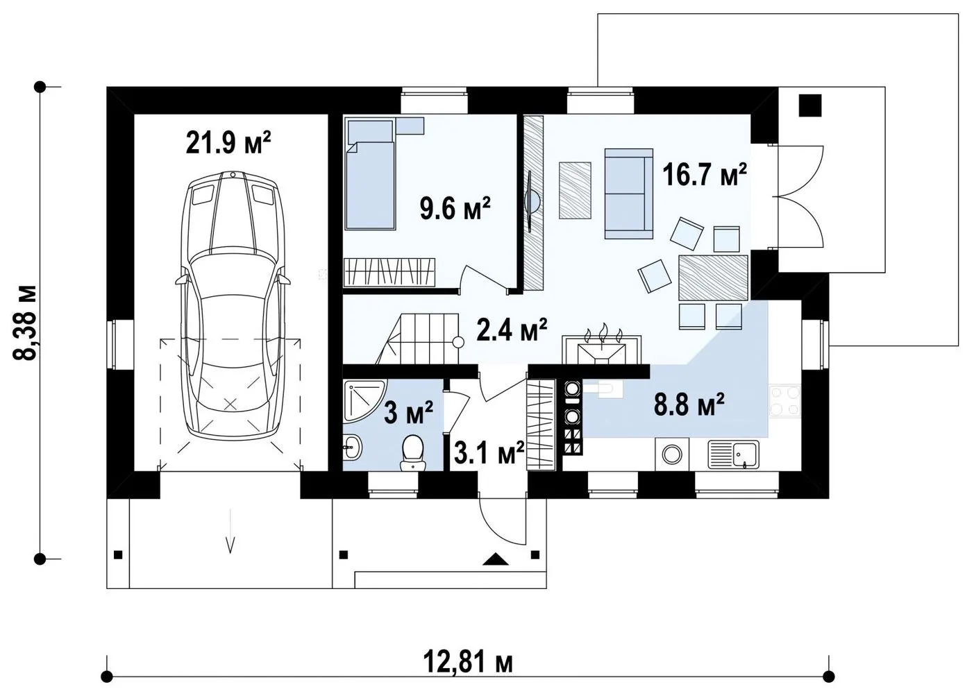 Z71 GL RU - план первого этажа