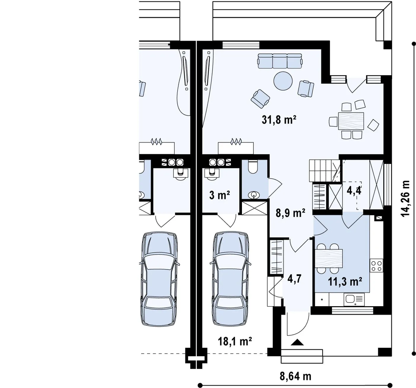 Zb4 sp prawy PL - план первого этажа