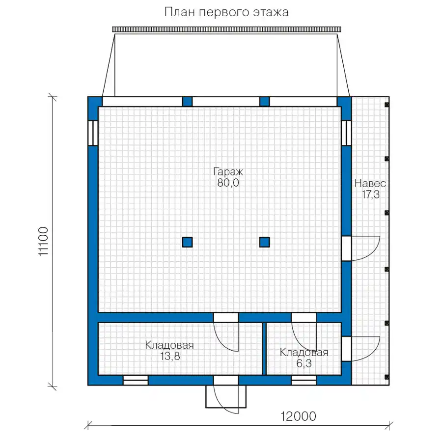 90-80A - план первого этажа