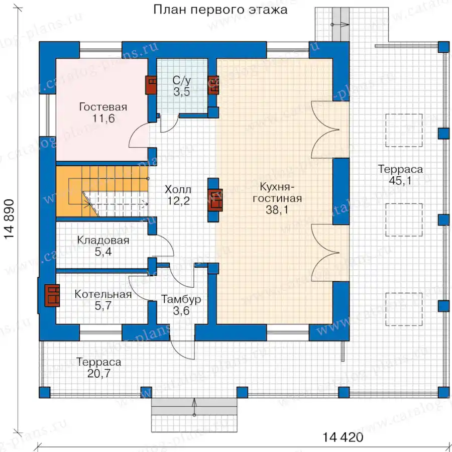 70-96ABGL - план первого этажа