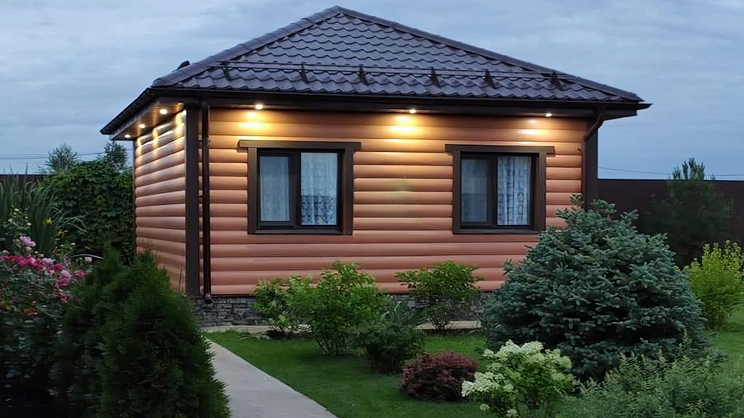 Отделка фасада Блок Хаусом BX102